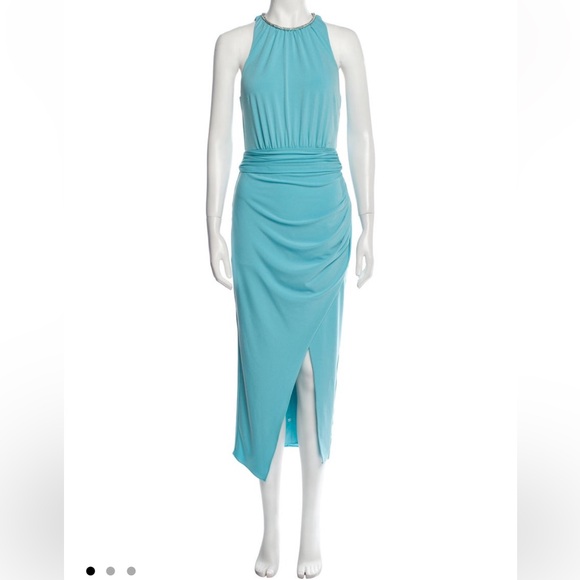 Self-Portrait 💎 Blue Asymmetrical Midi Dress, Size XS, Very good condition. - Picture 1 of 3
